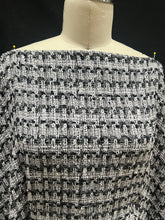 Load image into Gallery viewer, Linton Tweeds - Grey, Cream, and Black Textured Boucle
