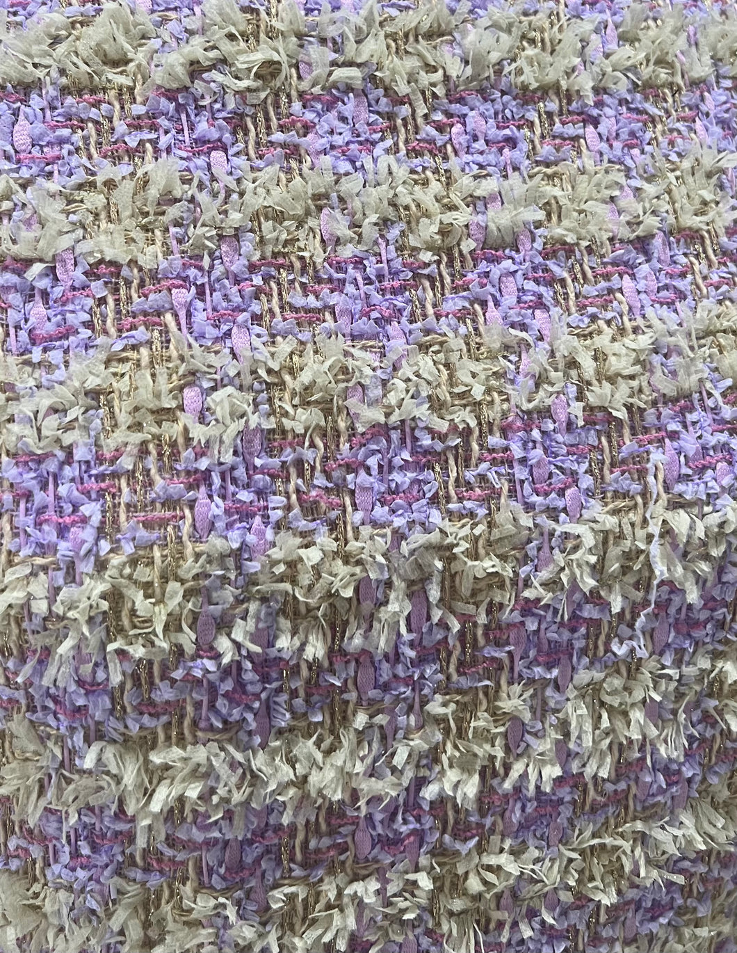 Linton Tweeds - Lilac, Purple, Metallic Gold and Pink Couture Boucle