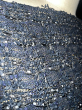 Load image into Gallery viewer, Linton Tweeds - Dark Blue, Gold, Black and Grey Couture Boucle
