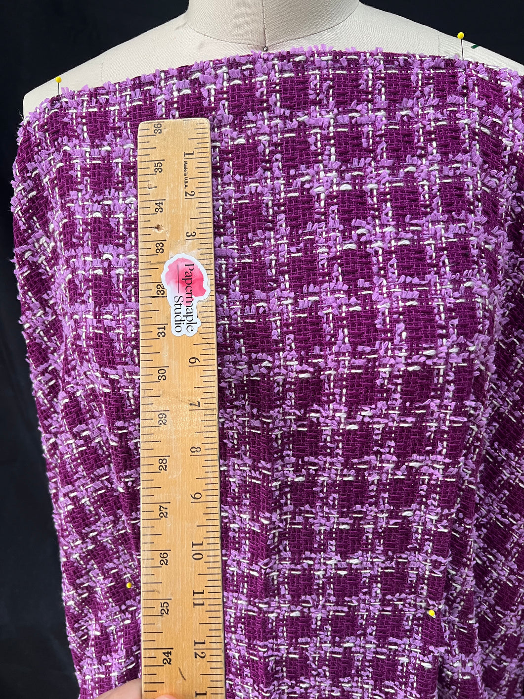 Linton Tweeds - Purple, White and Lilac Boucle