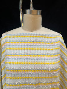 Linton Tweeds - Yellow, Multi Striped Boucle