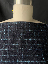 Load image into Gallery viewer, Linton Tweeds - Dark Navy, Ombre Blue Wool and Metallic Thread Boucle
