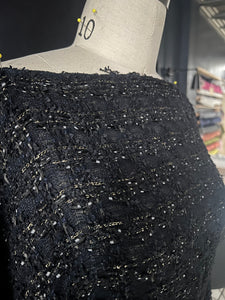 Linton Tweeds - Dark Blue, Gold, Black and Grey Couture Boucle