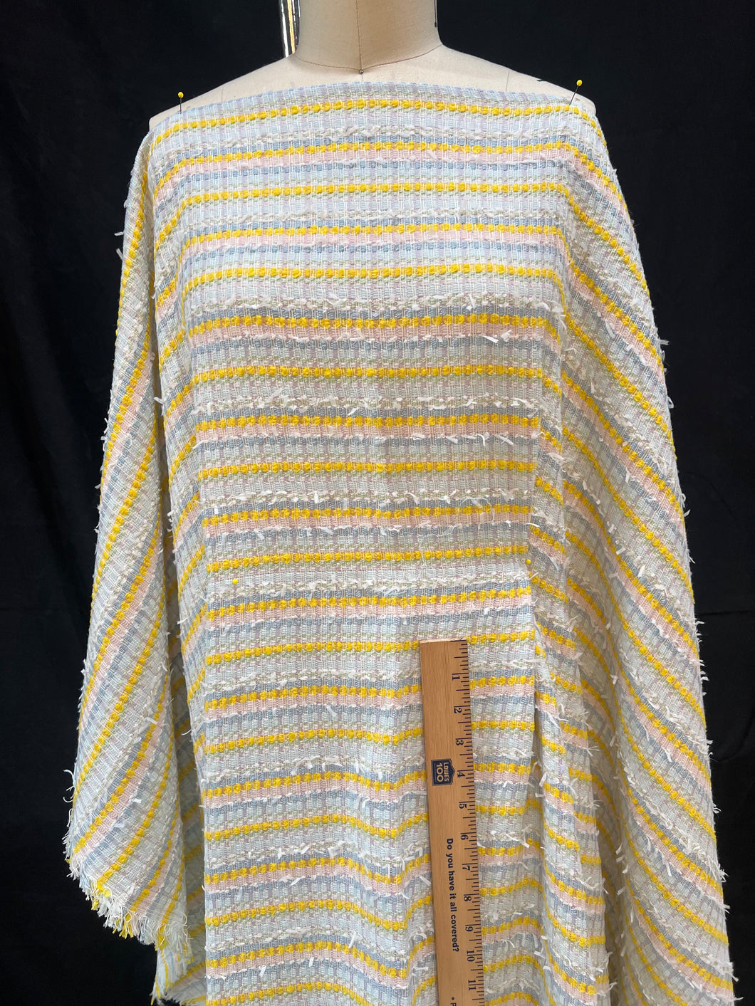 Linton Tweeds - Yellow, Multi Striped Boucle