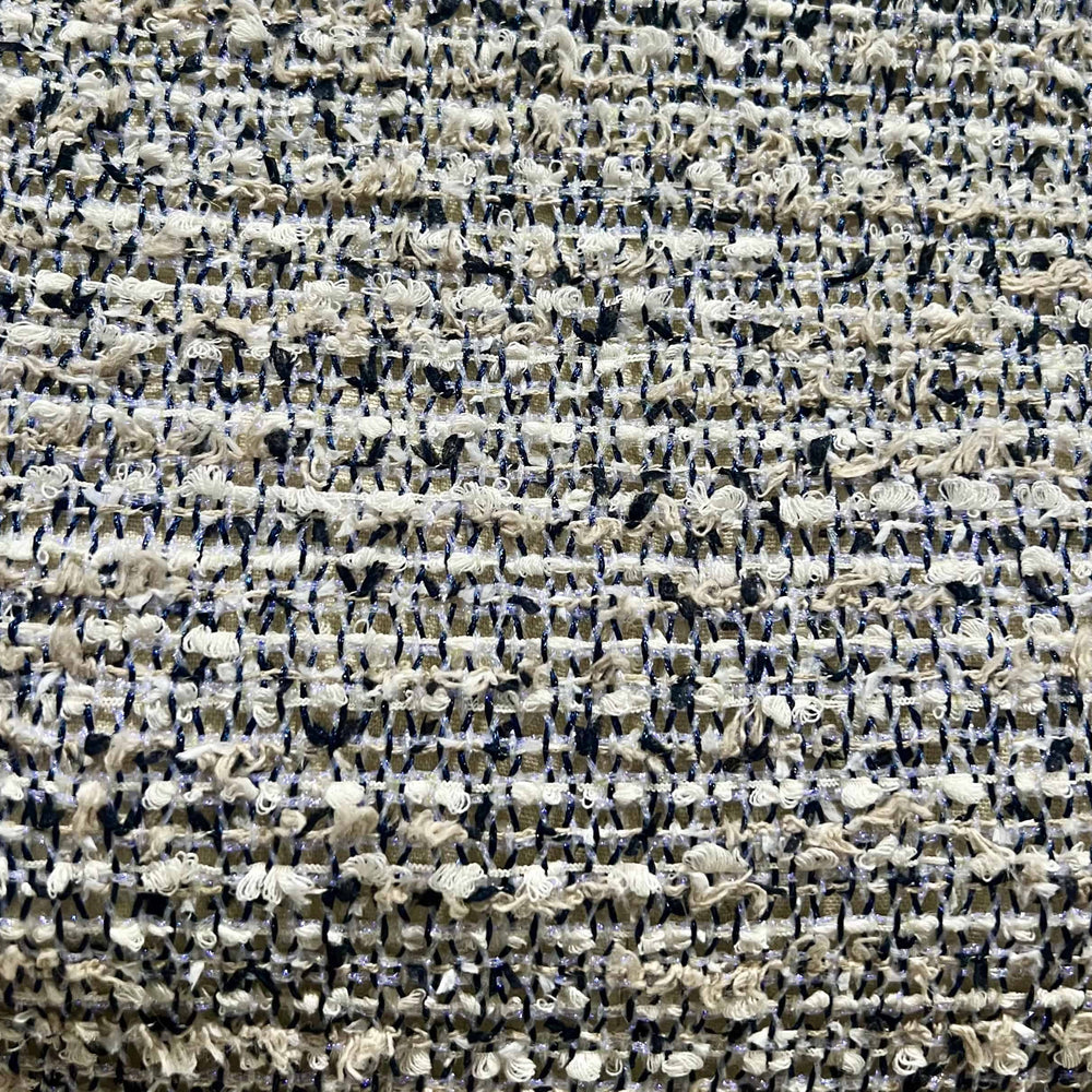 
                      
                        Linton Tweeds - Cream, Tan, Black and Purple Metallic Boucle
                      
                    