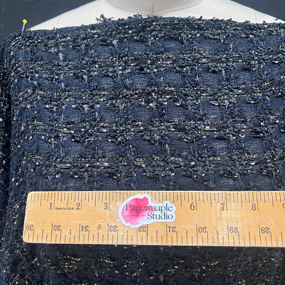 
                      
                        Linton Tweeds - Dark Blue, Gold, Black and Grey Couture Boucle
                      
                    