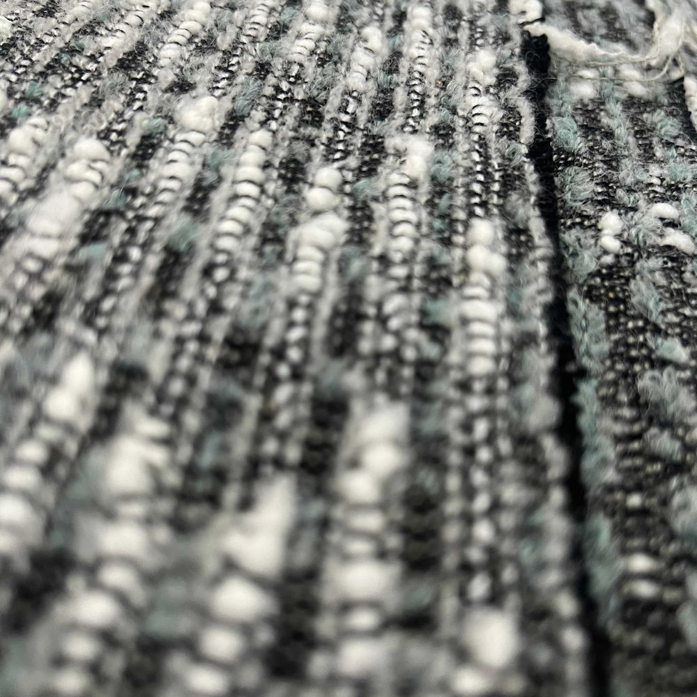 
                      
                        Linton Tweeds - Green, Black, White Multi Textured Boucle
                      
                    