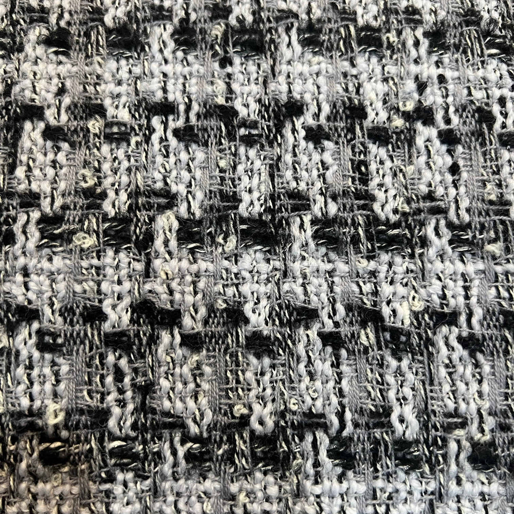 
                      
                        Linton Tweeds - Grey, Cream, and Black Textured Boucle
                      
                    