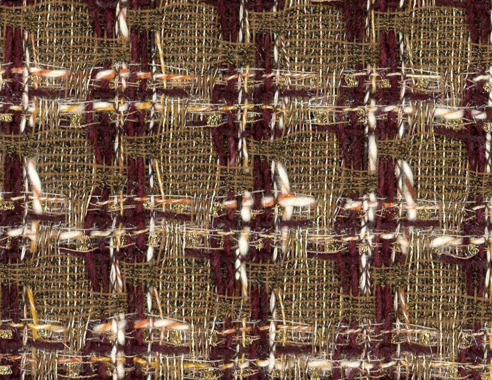 
                      
                        Linton Tweeds - Shades of Brown, Burgundy and Metallic Gold Couture Houndstooth
                      
                    