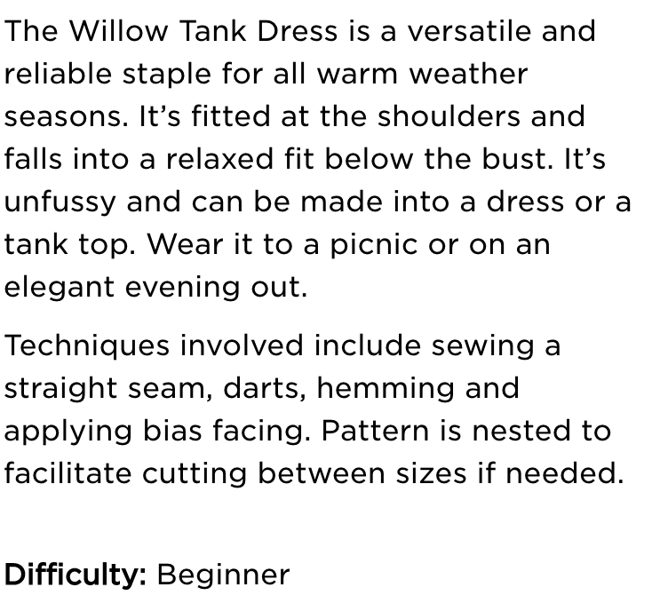 Grainline Studio - Willow Tank and Dress