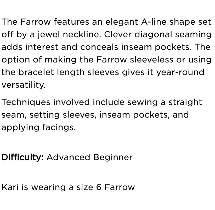 Grainline Studio Farrow Dress /  Size 0-18