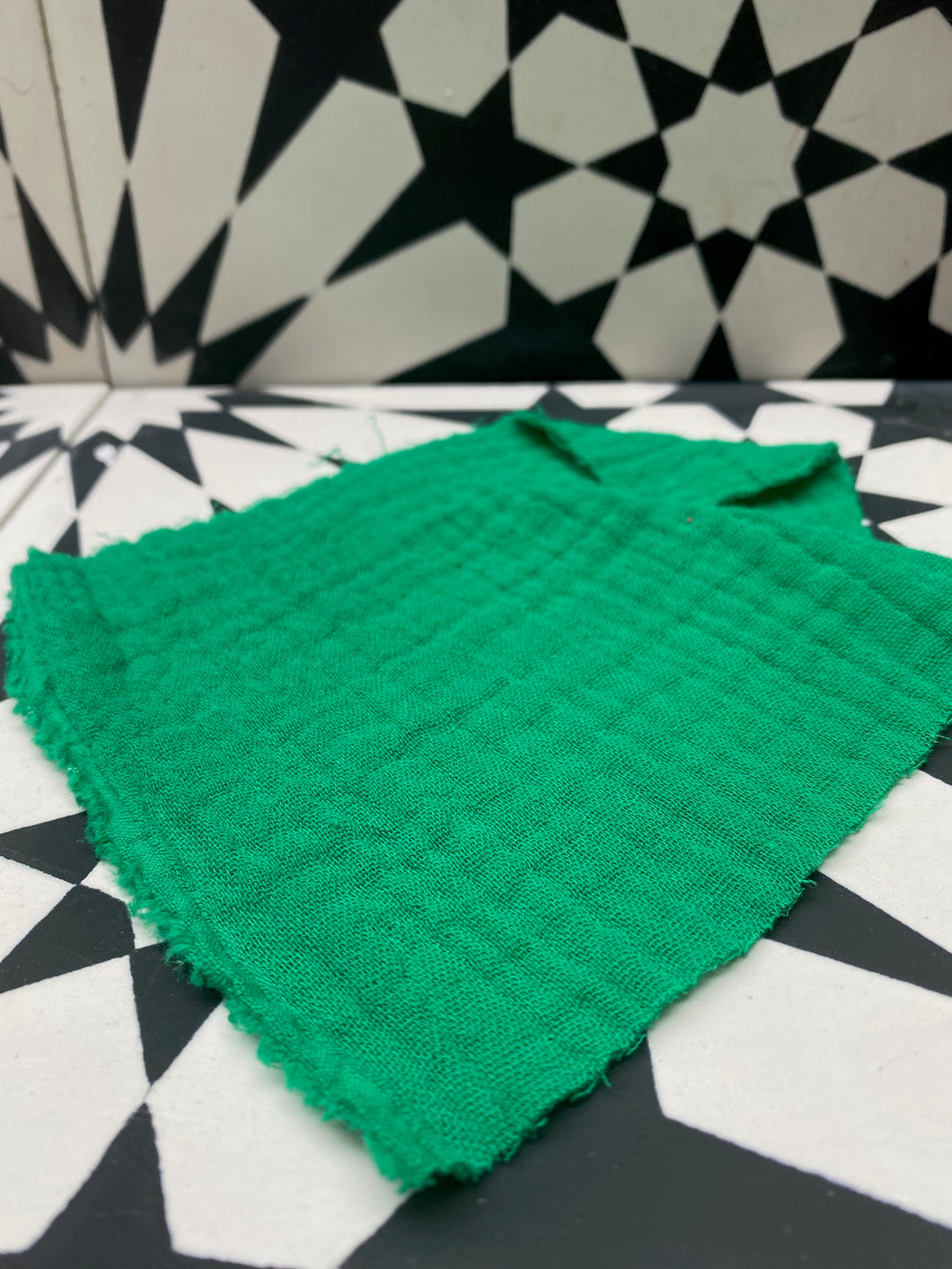 French Kelly Green Cotton Double Gauze